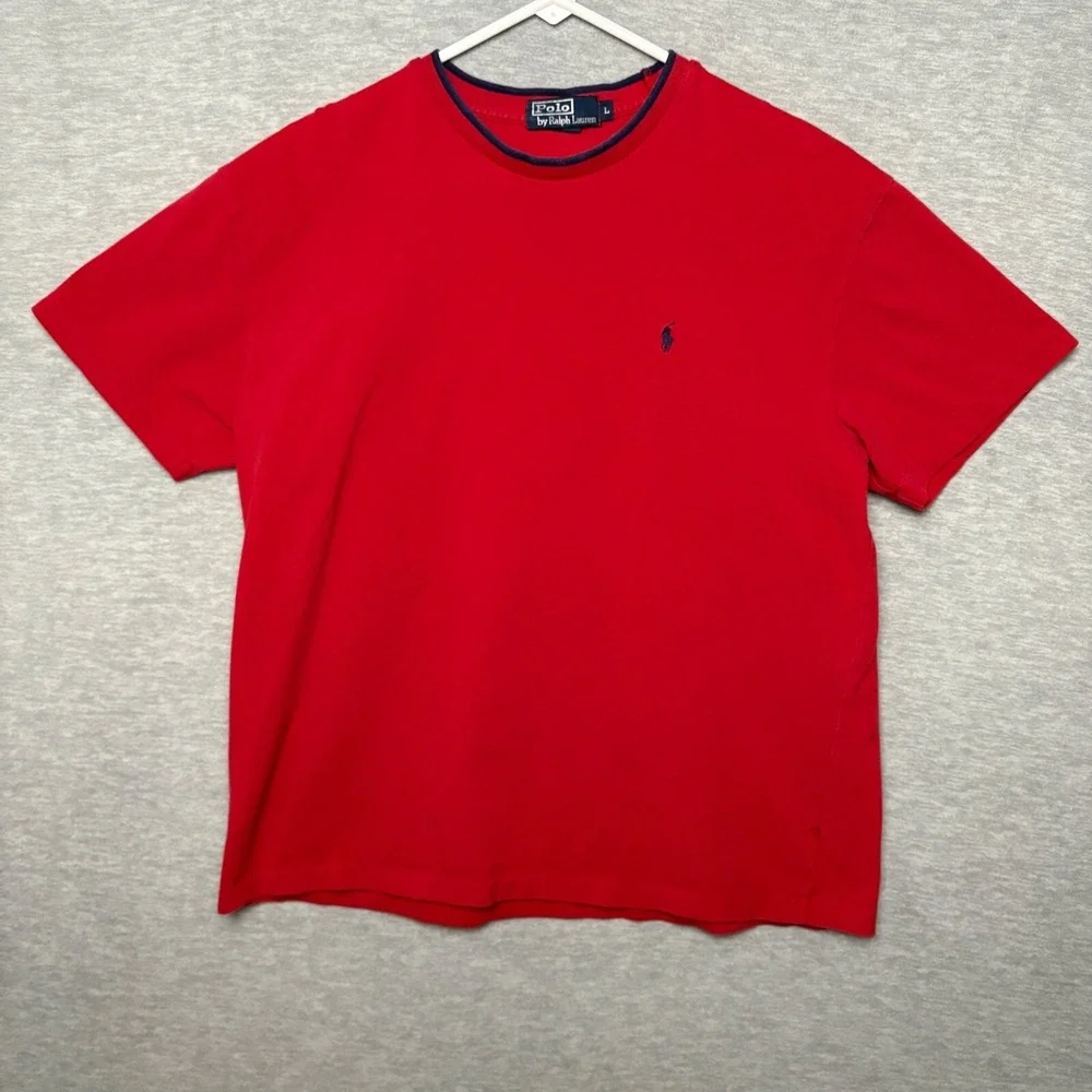 Vintage 90's Polo Ralph Lauren Single Stitch Textured Tee Men's L